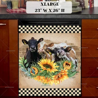 Preview of Farmhouse Cow Trio magnet in Extra Large size.