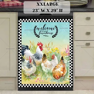 Preview of Chicken Family in the Meadow magnet in XX Large size.