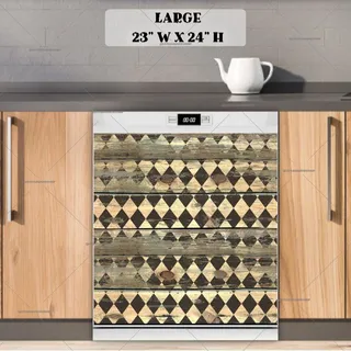 Preview of Farmhouse Harlequin Wood Design magnet in Large size.