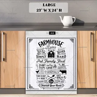 Preview of Farmhouse Rules magnet in Large size.