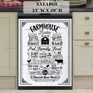 Preview of Farmhouse Rules magnet in XX Large size.