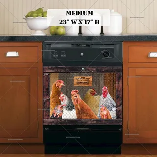 Preview of Hens and Roosters in a Coop magnet in Medium size.