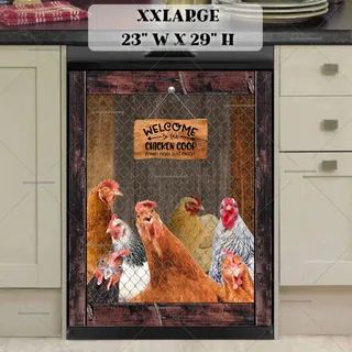 Preview of Hens and Roosters in a Coop magnet in XX Large size.