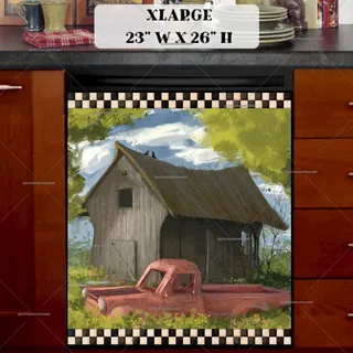 Preview of Old Barn and Truck magnet in Extra Large size.