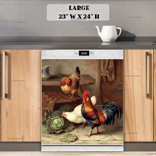 Preview of Farmhouse Chickens and Rooster magnet in Large size.