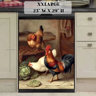 Preview of Farmhouse Chickens and Rooster magnet in XX Large size.