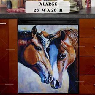 Preview of Beautiful Loving Horse Couple magnet in Extra Large size.