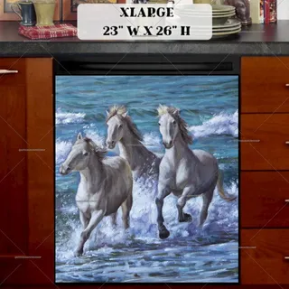 Preview of Horses Running Through the Surf magnet in Extra Large size.