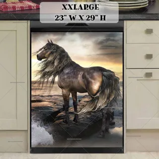 Preview of Beautiful Sunset Horse at the Sea magnet in XX Large size.