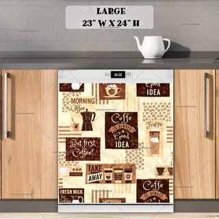 Preview of Retro Coffee Design magnet in Large size.