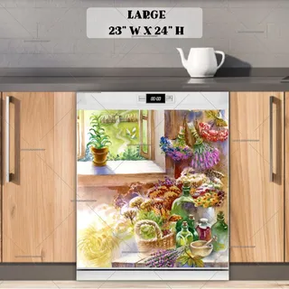 Preview of Herbs in a Farmhouse Kitchen magnet in Large size.