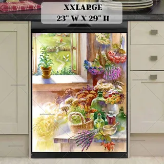 Preview of Herbs in a Farmhouse Kitchen magnet in XX Large size.