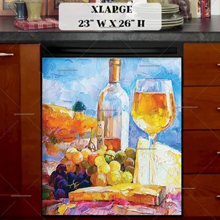 Preview of Mediterranean Still Life with Wine magnet in Extra Large size.