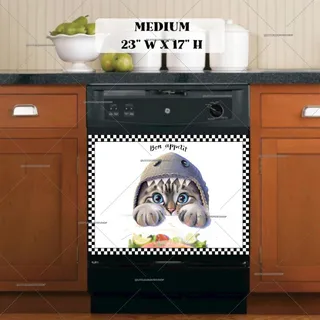 Preview of Cute Hungry Tabby Cat magnet in Medium size.