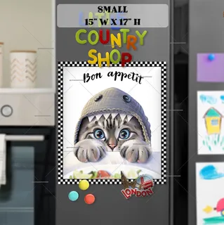 Preview of Cute Hungry Tabby Cat magnet in Small size.