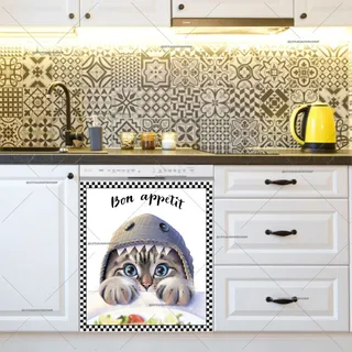 Preview of Cute Hungry Tabby Cat magnet.