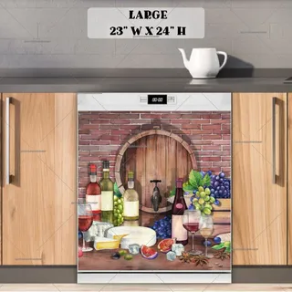 Preview of Rustic Winery with Wine Bottles magnet in Large size.