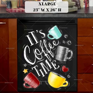 Preview of Coffee Time Chalkboard Design magnet in Extra Large size.