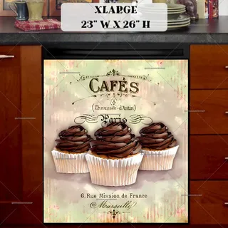 Preview of Vintage French Cupcakes #4 magnet in Extra Large size.