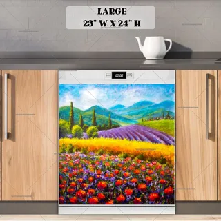 Preview of Italian Lavender and Poppy Field magnet in Large size.