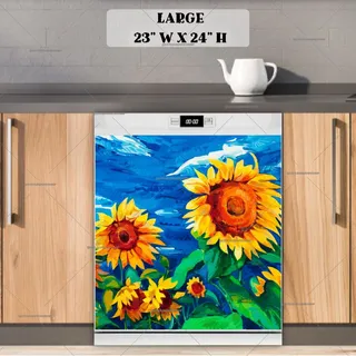 Preview of Bright Summer Sunflowers magnet in Large size.