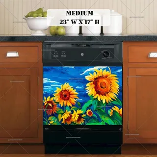 Preview of Bright Summer Sunflowers magnet in Medium size.