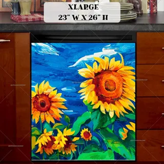 Preview of Bright Summer Sunflowers magnet in Extra Large size.