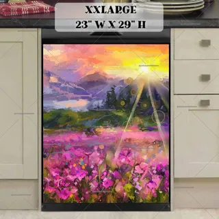 Preview of Sunrise Over the Wildflowers Meadow magnet in XX Large size.