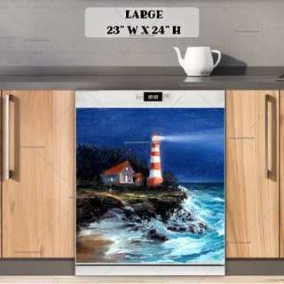 Preview of Lighthouse in a Stormy Night magnet in Large size.