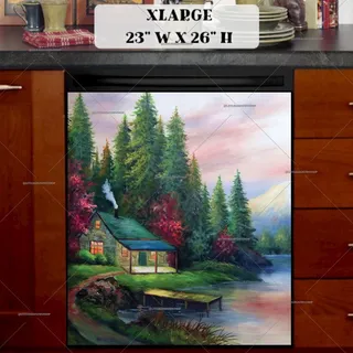 Preview of Cozy Cottage Beside the Lake magnet in Extra Large size.