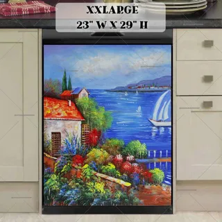 Preview of Cute Mediterranean Seaside Town magnet in XX Large size.