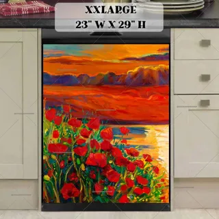 Preview of Oceanside Poppies in the Sunset magnet in XX Large size.