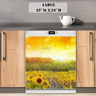 Preview of Blossoming Sunflower Field magnet in Large size.