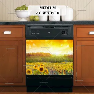 Preview of Blossoming Sunflower Field magnet in Medium size.