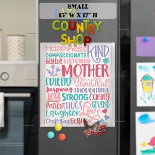 Preview of Beautiful Mother's Day Word Art magnet in Small size.