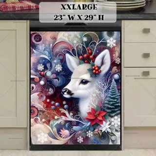 Preview of White Christmas Baby Deer magnet in XX Large size.