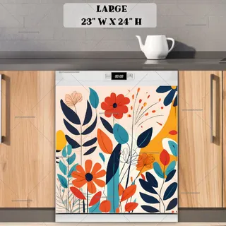 Preview of Modern Abstract Flowers magnet in Large size.