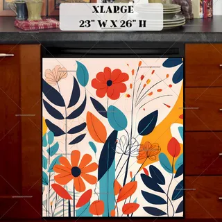 Preview of Modern Abstract Flowers magnet in Extra Large size.