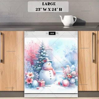 Preview of Cute Smiling Snowman magnet in Large size.