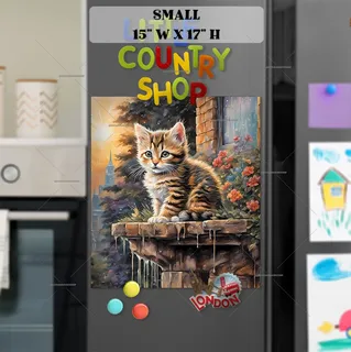 Preview of Little Kitten in the City magnet in Small size.