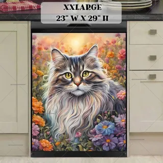 Preview of Grey Maine Coon Cat magnet in XX Large size.