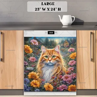 Preview of Orange Maine Coon Cat magnet in Large size.