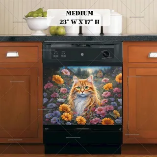Preview of Orange Maine Coon Cat magnet in Medium size.