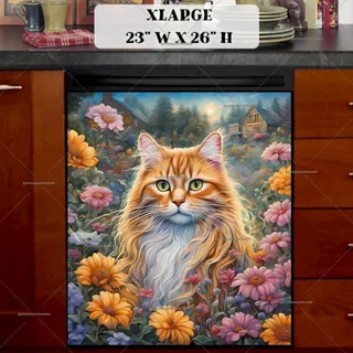 Preview of Orange Maine Coon Cat magnet in Extra Large size.