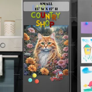 Preview of Orange Maine Coon Cat magnet in Small size.