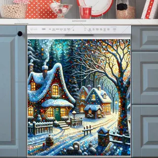 Preview of Cozy Christmas Houses magnet.