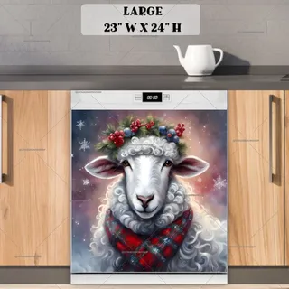 Preview of Lovely Christmas Mama Sheep magnet in Large size.