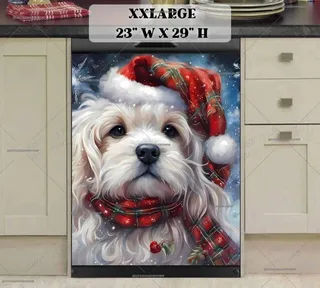 Preview of Christmas White Dog magnet in XX Large size.