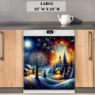 Preview of Starry Winter Night magnet in Large size.