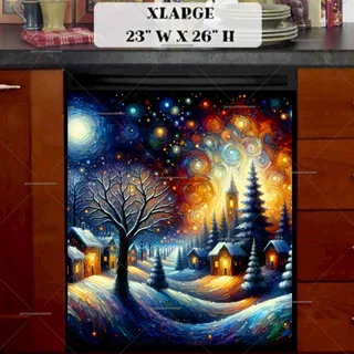 Preview of Starry Winter Night magnet in Extra Large size.